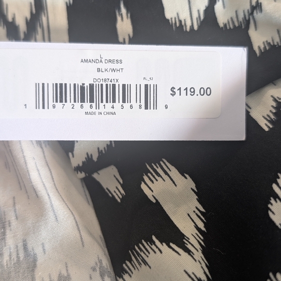 Steve Madden Black & Ivory Tie-Front Maxi Dress Size L - Picture 7 of 9